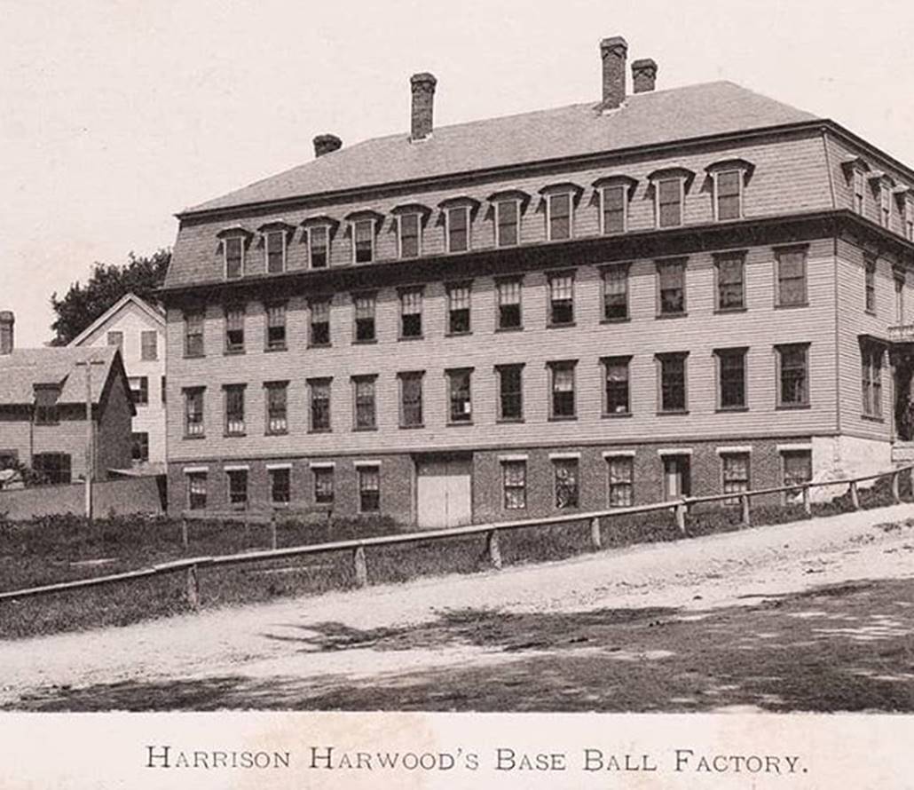 Image result for images of old Harwood Baseball Factory in Natick